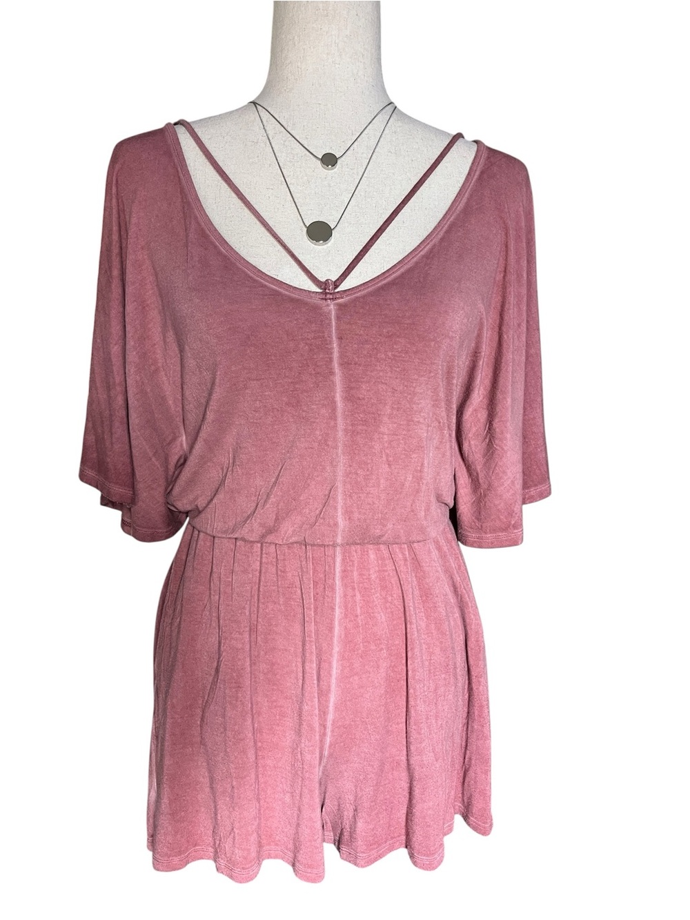 American Eagle Outfitters dusty rose oversized romper